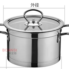 Суповый горшок из нержавеющей стали в Корейском стиле с прямым углом, бинауральный суп с нижней частью, утолщенная молочная сковорода, кухонные горшки, кухонная посуда