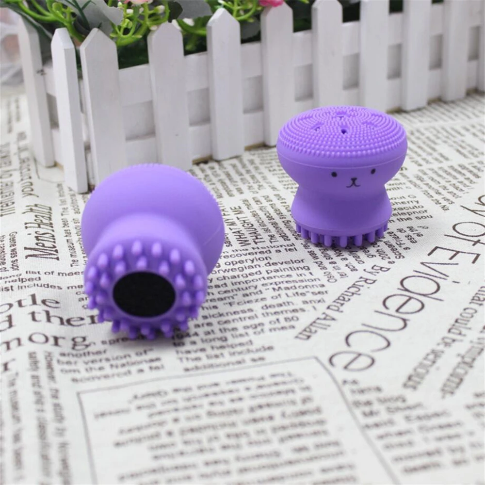 Cute Octopus Shape Silicone Face Cleaning Brush Deep Pore Cleaning Exfoliator Facial Washing Brush Skin Care tool Non- toxic