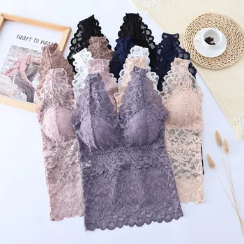 

Womens Plus Size Lace Sling Vest Sexy Wire Free Comfortable Top Summer Underwear Beautiful Back