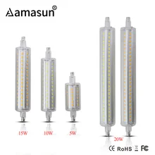Светодиодный светильник R7S с регулируемой яркостью, 5 Вт, 10 Вт, 15 Вт, 20 Вт, r7s, светодиодный светильник 78 мм, 118 мм, 135 мм, 189 мм, 2835 мм, Точечный светильник, сменный галогенный светильник