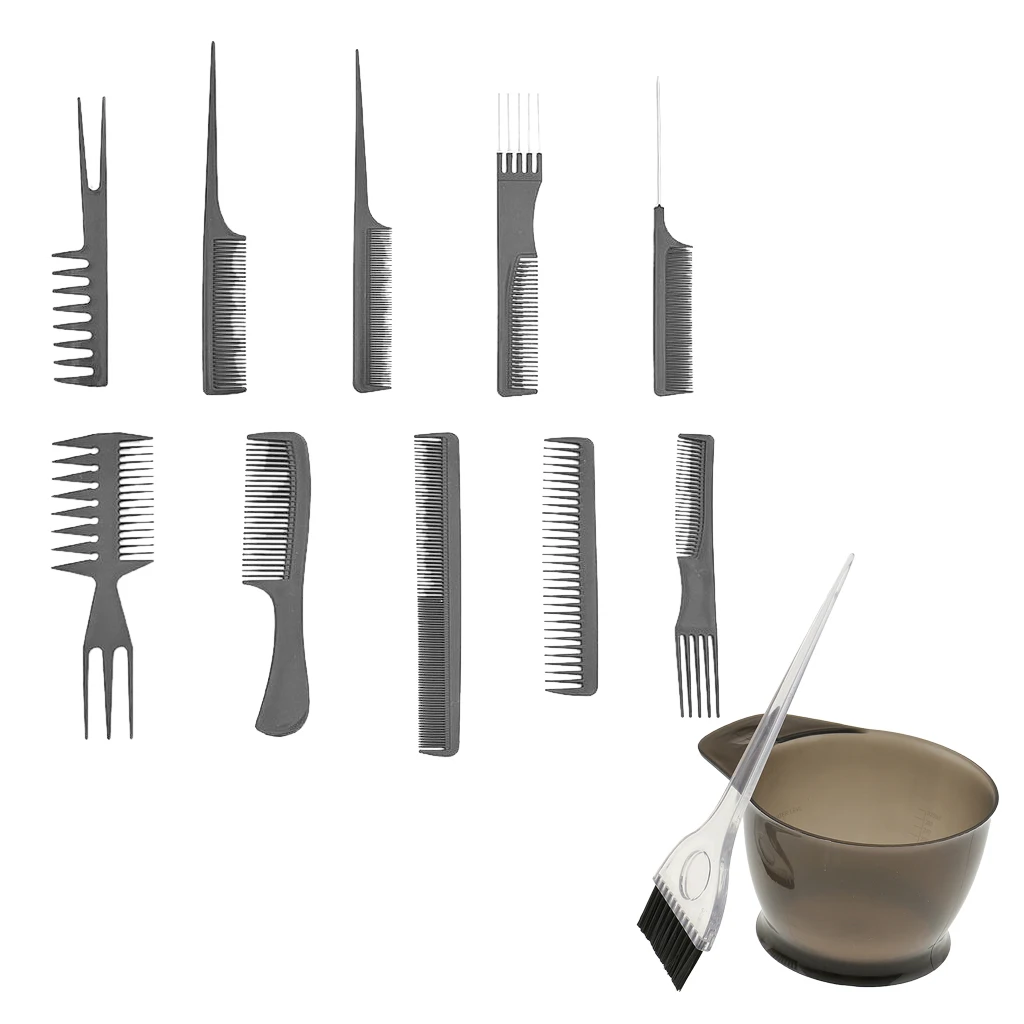Hair Coloring Dyeing Kit Color Dye Brush Combs Mixing Bowl Tint Tool Bleach