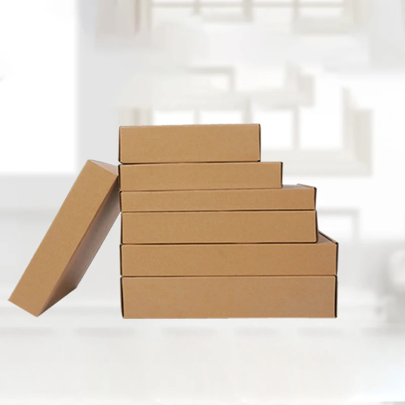 

1pcs 10Sizes Thickened Kraft Paper Small Gift Packaging Box Natural Brown Cardboard Jewelry Box Blank Kraft Paper Corrugated Box