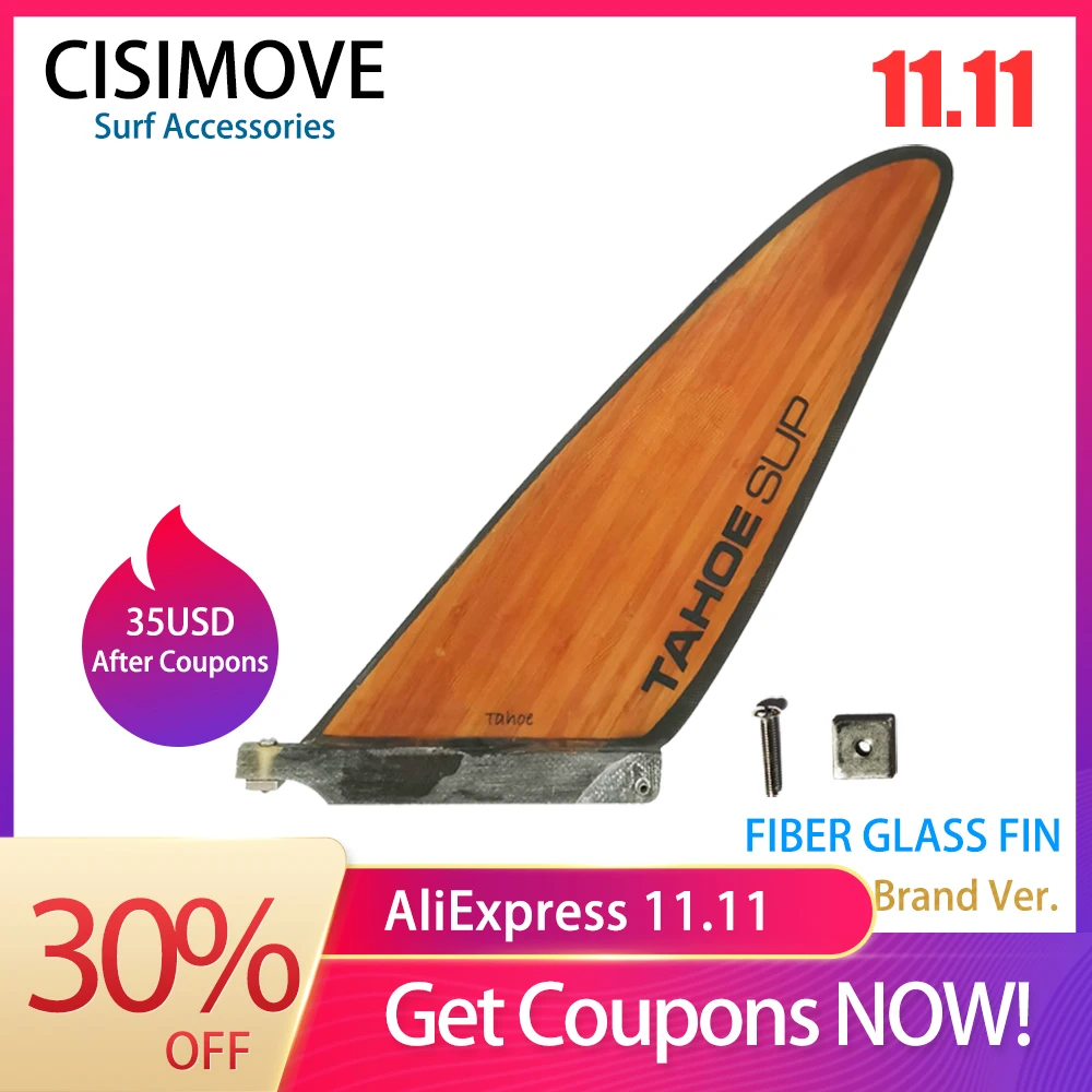 CISIMOVE HIGH CLASS graphic fiberglass single fin for long board surfboard SUP board - Цвет: wood