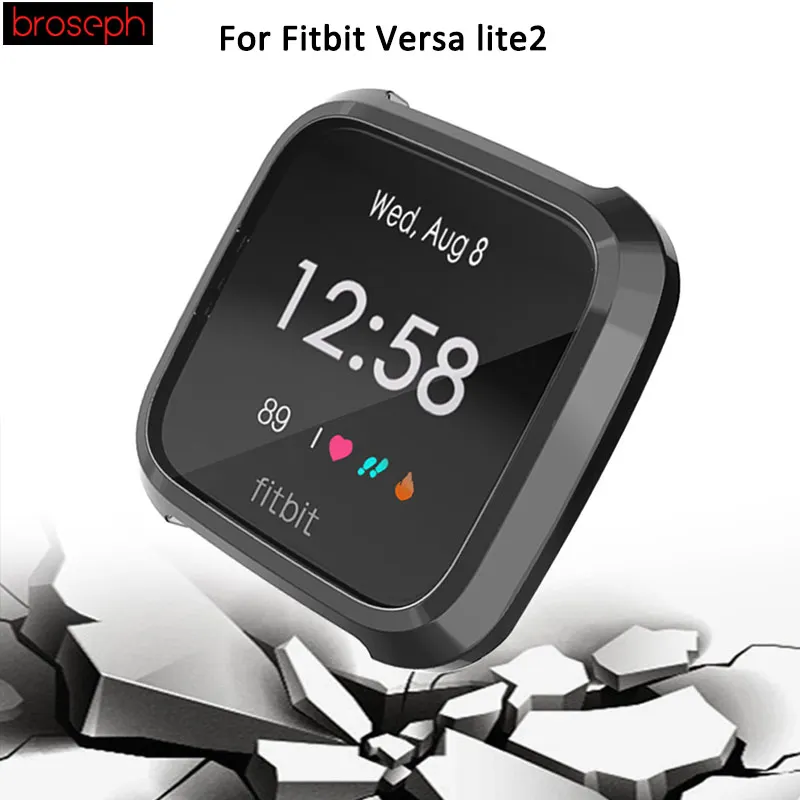 

TPU Screen Protective Case Cover for Fitbit Versa Lite 2 Plating Smart Watch Shell Frame Bumper Protector Cases Full Cover