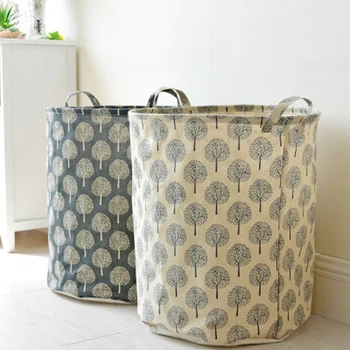 

50L Tree Cotton Storage Bags Dirty Clothes Barrel Drawstring Backpack Baby Clothes Clothings Laundry Bag Organizer Waterproof