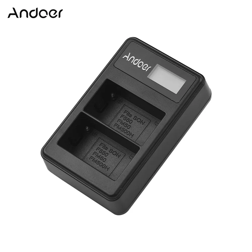Andoer LCD2-NPF550 USB Dual Батарея Зарядное устройство для sony NP-F550 NP-F570 NP-F530 NP-F330