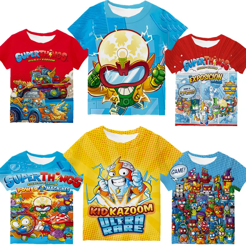 

2021 New Children's T-shirt Super Zings 3D T Shirt Kids Summer Short Sleeve Superzings Tshirt For Boys Girls Cartoon Tees Tops