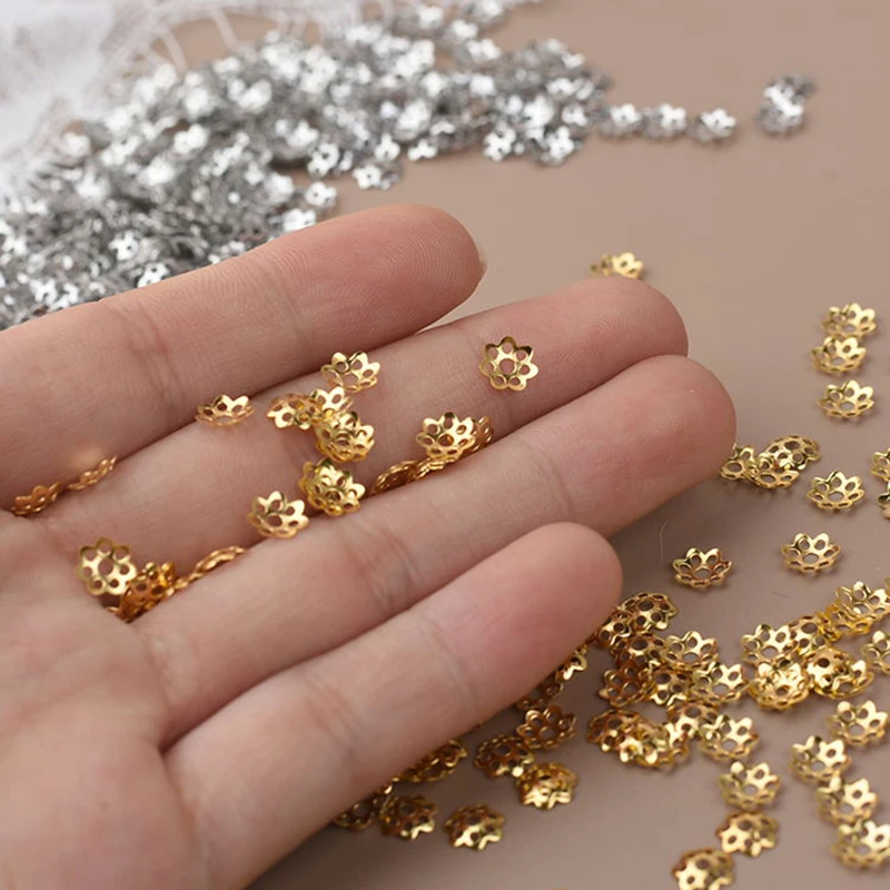 255 Bouchons De Perles Fer Plaqué Or Fleurs – 6 à 11 Mm – DIY Bijoux