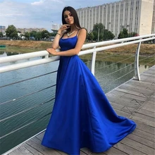 Azul real vestidos de baile longo 2022 sexy criss cruz sem costas vestidos de festa de noite para as mulheres barato venda robe de soirée personalizado