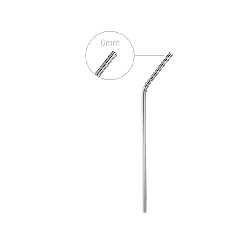 bend silver Многоразовые металлические соломинки для питья, 10 цветов, 304 нержавеющая сталь, прямые изогнутые соломинки, вечерние, экологически чистые, барные принадлежности - Цвет: bend silver
