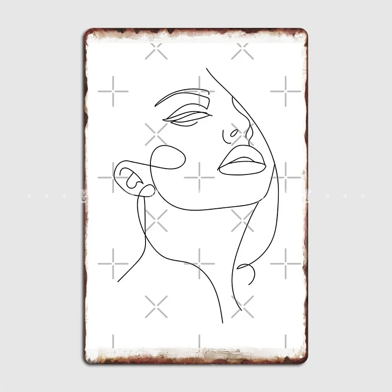 

Женский металлический плакат в одной линии, постер для паба, паба, гаража, Классический Настенный декор, оловянный плакат