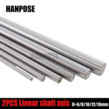 

2pcs 6mm 8mm 10mm 12mm 16mm 400mm linear shaft 3d printer parts 300mm 400mm Cylinder Chrome Plated Liner Rods axis