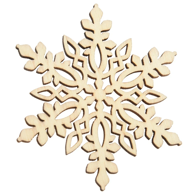 

Promotion--10 pcs Sharp hexagonal wood snowflake ornament Christmas tree decor W. String