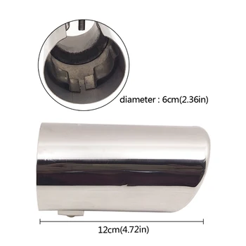 

1 pair For Mazda 6 Car Exhaust Muffler Tip Stainless Steel Pipe Chrome Trim Modified Car Rear Tail Throat Liner Accessories