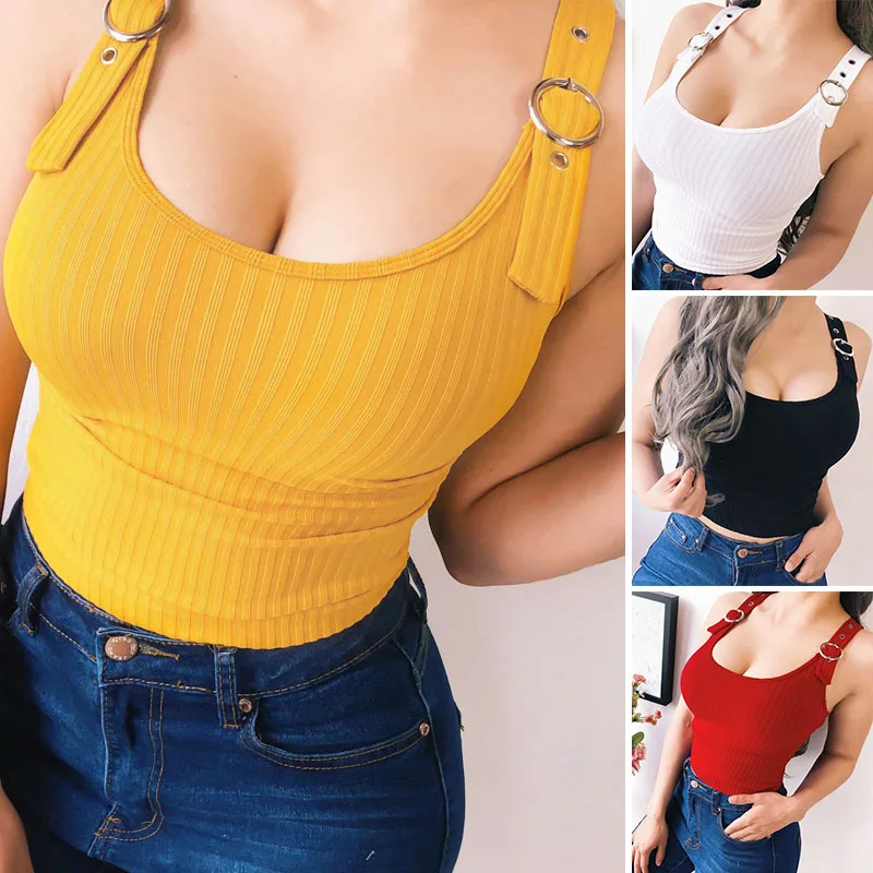 Женские топы женские майки пляжные летние Cami модная блузка для вечеринок однотонные рубашки регулируемый ремень