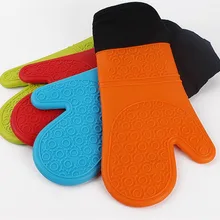 100 шт./лот длинные и добавить хлопковые силиконовые тканевые перчатки для микроволновой печи термостойкие перчатки для барбекю и формы для выпечки прихватка