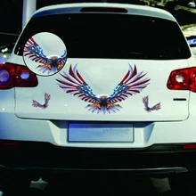 DIY Styling Flying Hawk Car Decal Auto Truck Hood Side Eagle USA Flag Style Exterior Sticker Accessories