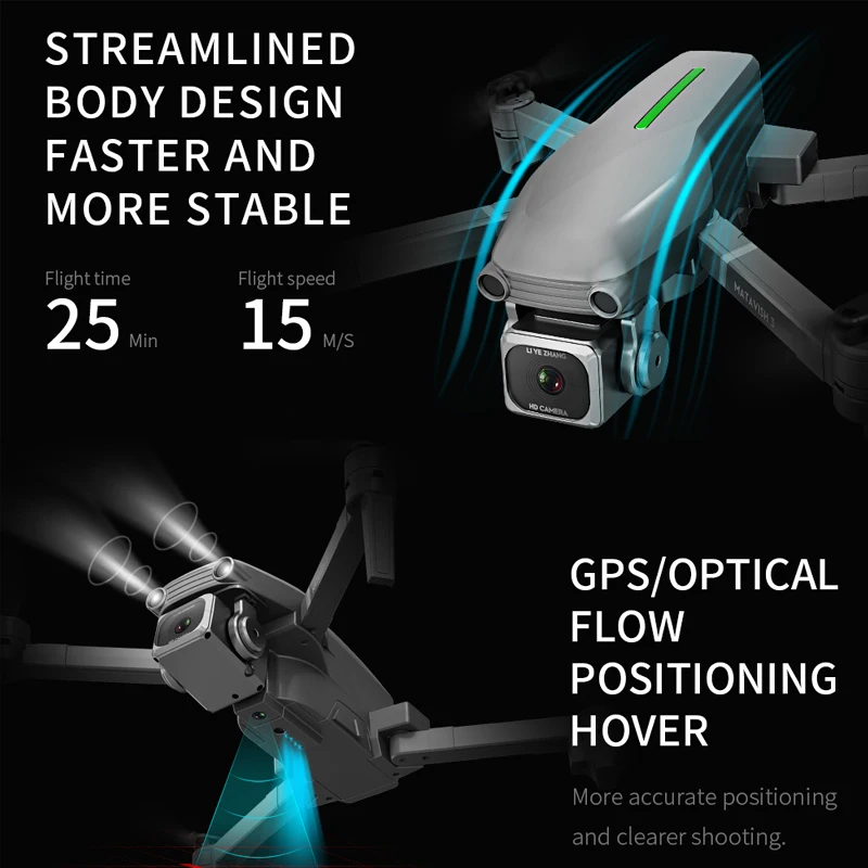 Дрон gps Квадрокоптер HD 4K 1080P FPV 600-800M wifi видео в реальном времени 1 км управление дальностью полета 25 минут Rc Дроны с камерой 4K