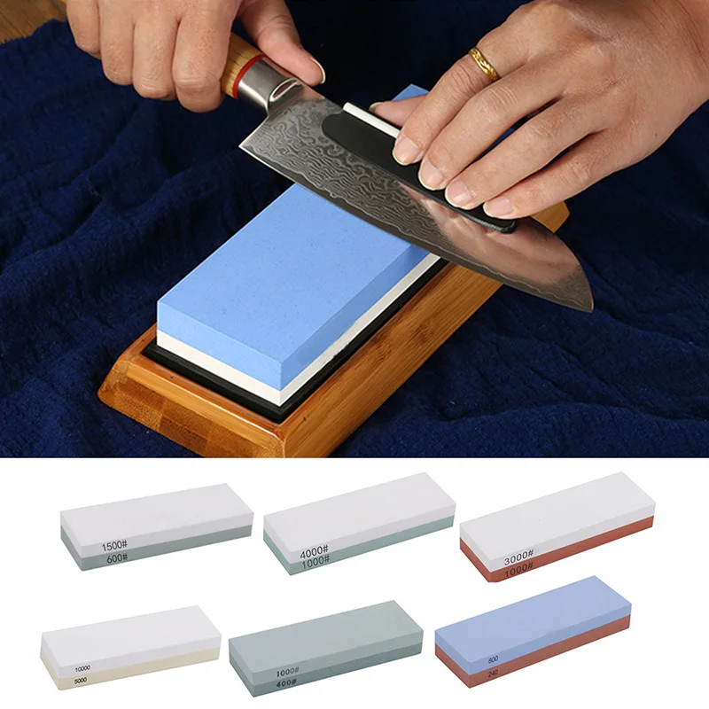 Whetstone Sharpening Stone Grinding System Water Honing Kitchen Tool 2-IN-1 240 600 1000 3000 Grit | Дом и сад