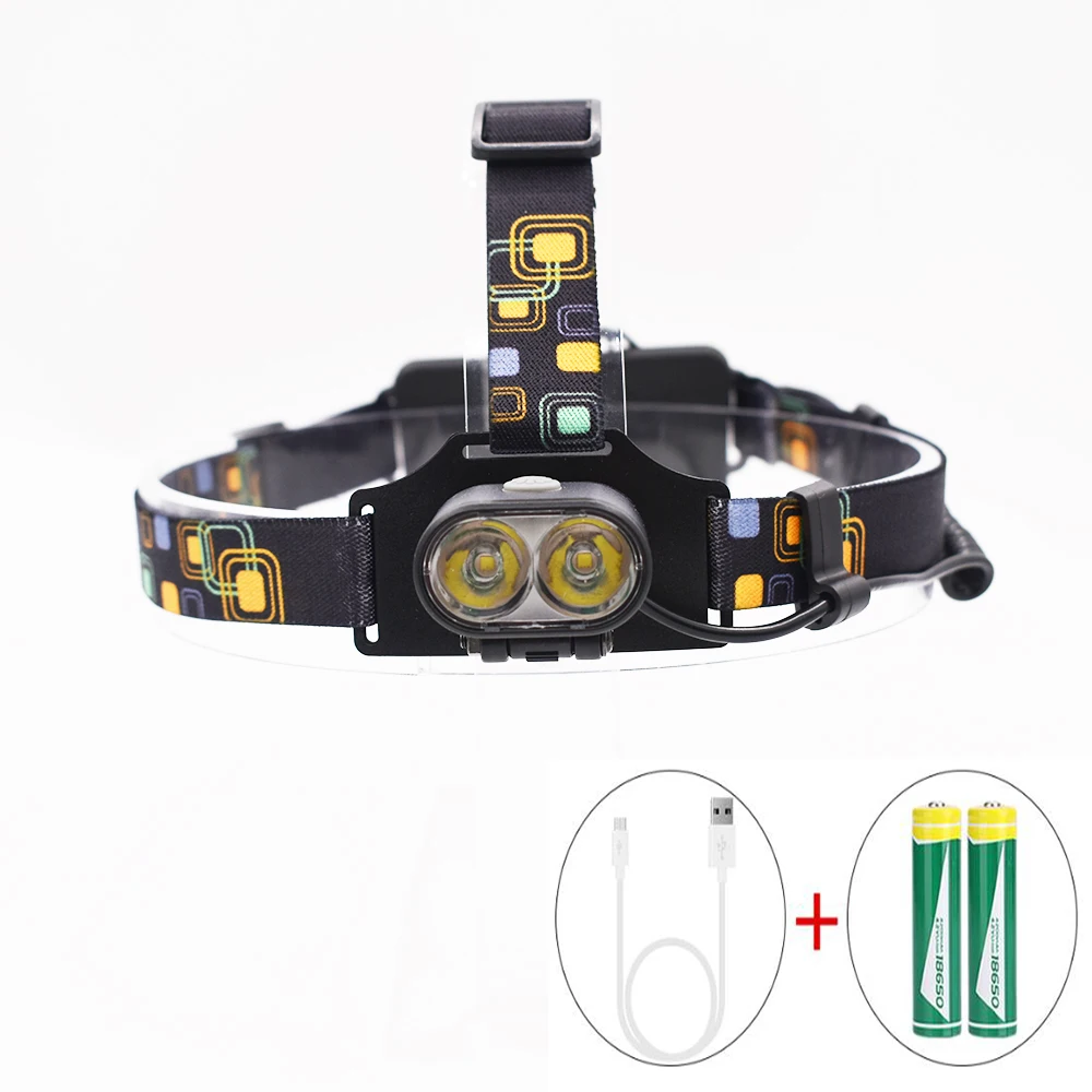 

Bright Light T6 LED Headlight 3 Modes Waterproof Flashlight USB Rechargable Headlamp for Camping Hiking