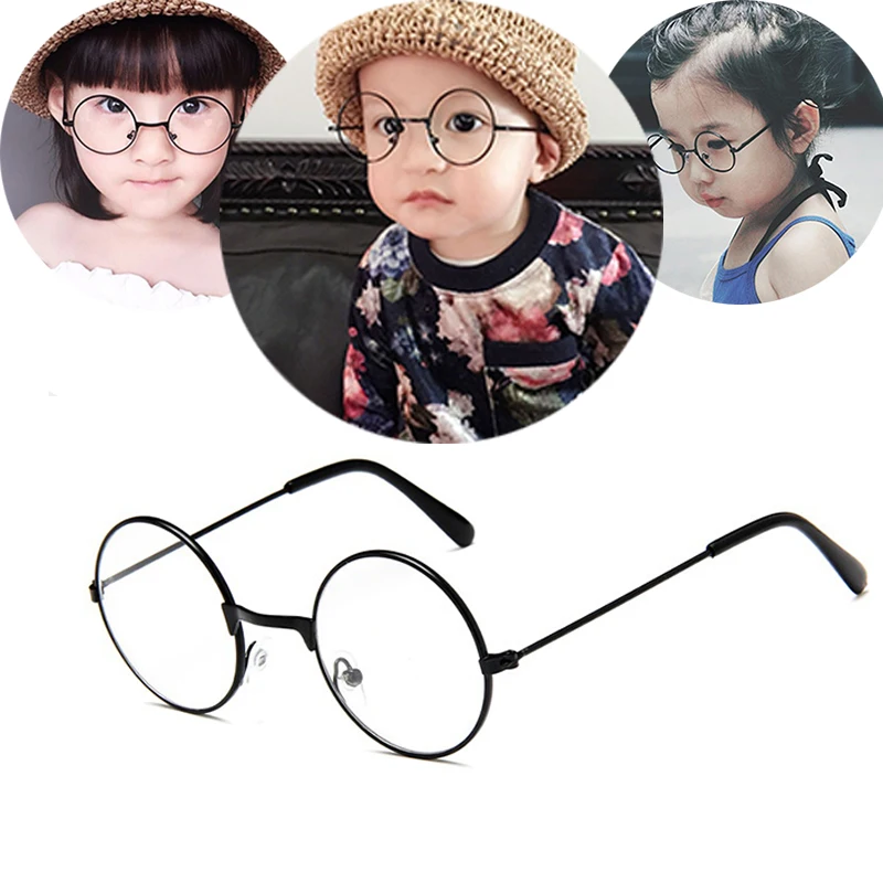 

2020 Round Spectacles Glasses Frames Eyewear Kids With Clear Lens Myopia Optical Transparent Glasses For Children Boys Girls