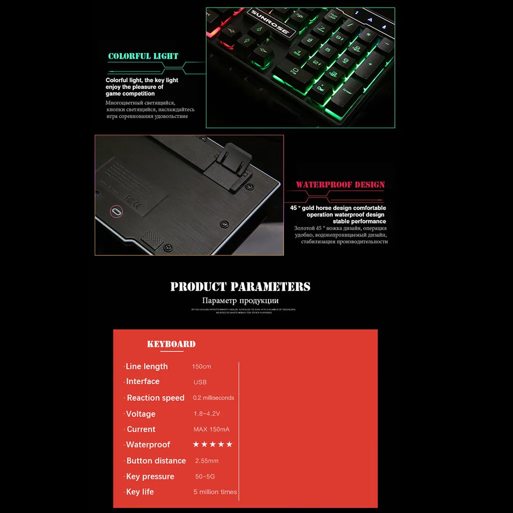 Проводная игровая клавиатура механическая клавиатура с подсветкой Usb 104 Keycaps русская клавиатура водонепроницаемые компьютерные игровые клавиатуры