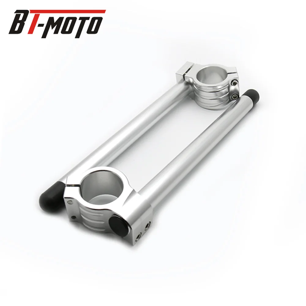 Silver 31MM Cafe Racer ручной стержень, для мотоциклетного руля, для гонок, регулируемый из углеродистого волокна 36/37/38/39/41/45/46/48/50/51/52/53/54 мм Клип на вилка рукоятка - Цвет: Silver 31MM