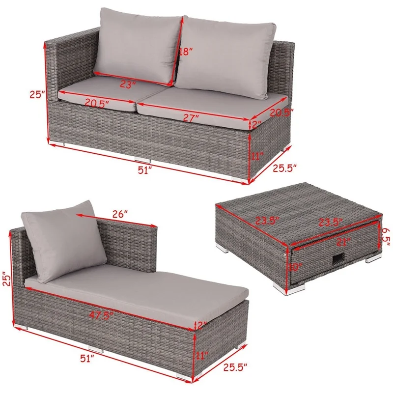 3 Pcs Steel Frame Adjustable Seat Rattan Wicker Sofa High Quality Garden Outdoor Furniture Set HW58279+ 3 Pcs Steel Frame Adjustable Seat Rattan Wicker Sofa High Quality Garden Outdoor Furniture Set HW58279+