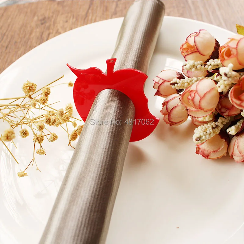 

Apple Acrylic napkin rings, Forest, Snow White Inspired, Fairy Tale, Bitten Apple, Napkin Holder
