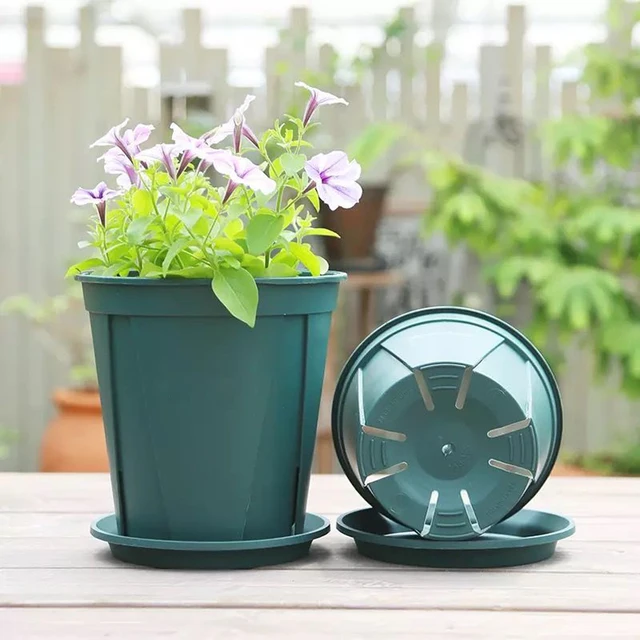 2Pcs Rooting Control Flower Pot With Tray Thickened Succulent Planting Breathable Pot Home Garden Seeding Nursery Container 2