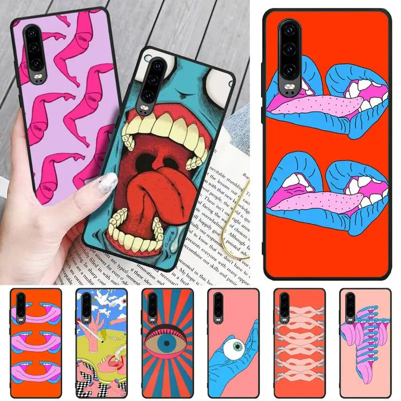 

FFboost exaggeration eyes lips case coque fundas etui for xiaomi note max mi 3 7 8 9se Redmi 7 7a 8 8t 10 pro lite cases cover