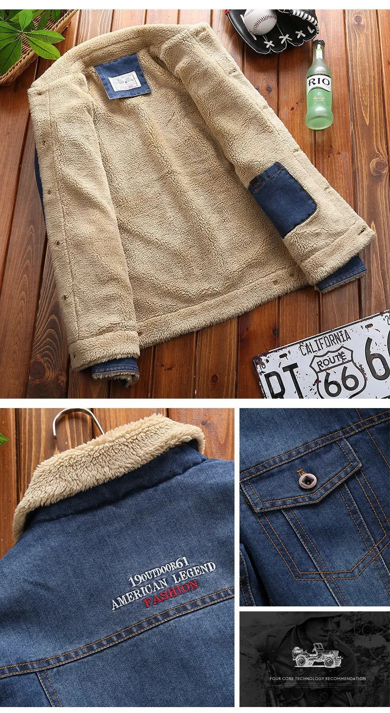 M-4XL, мужская куртка и пальто, брендовая одежда, джинсовая куртка, модная мужская джинсовая куртка, Толстая теплая зимняя верхняя одежда, мужская ковбойская куртка