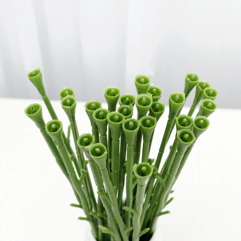 JAROWN 40Pcs Flower Stub Stems Paper Green Floral Tape Iron Wire Artificial Flower Stub Stems DIY Craft Decor Soap Flowers Stem (7)