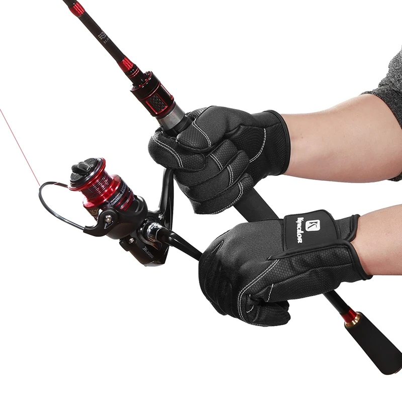 Мужские перчатки для рыбалки, 2 вырезанных пальца, гибкие Зимние перчатки для рыбалки, 2 полупальца, противоскользящие водонепроницаемые перчатки для охоты и велоспорта