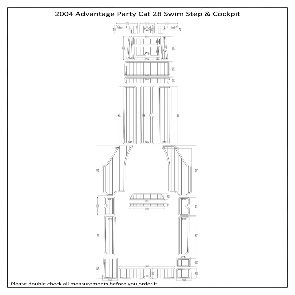 

2004 Advantage Party Cat 28 Swim Step Cockpit Boat EVA Faux Foam Teak Deck Floor Pad