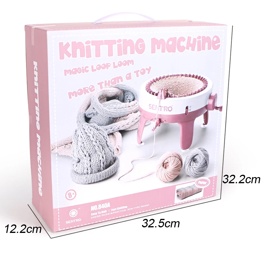 Diy 48-pin Cylindrical Hand-cranked Knitting Wool Machine, Pretend Play Toy  Handmade Knitting Scarf Hat - Temu France