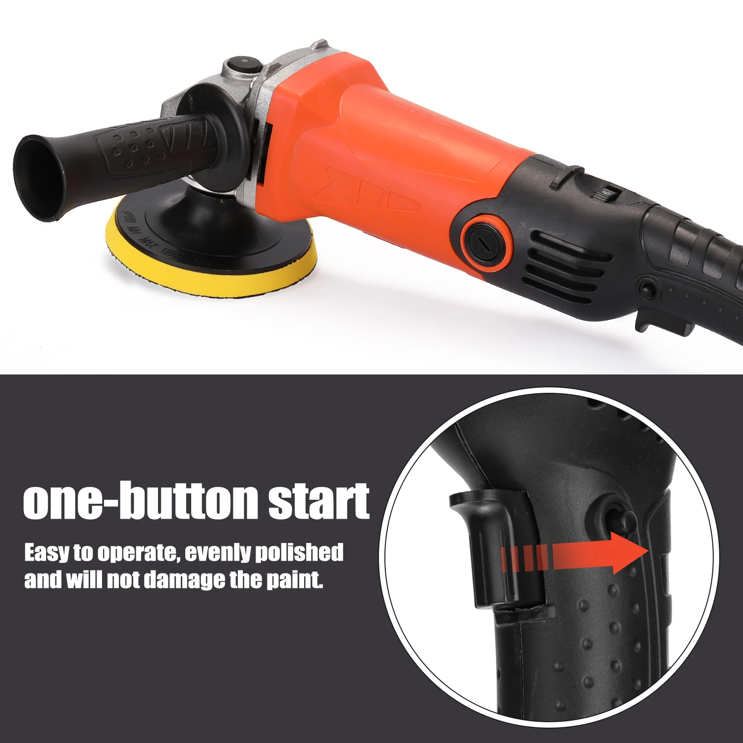 KKMOON Adjustable Speed 1200W 220V Electric Car Polisher Waxing Polishing Machine Automobile Furniture Polishing Tool Kits
