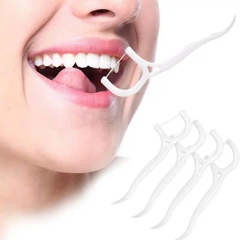 2019 usefu plastic toothpicks tooth thread floss oral cleaning