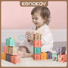 

KENOKAY Silicone Blocks Legoing Educational toys Soft Building Blocks Soft Safe Large Soft Rubber Baby Toy
