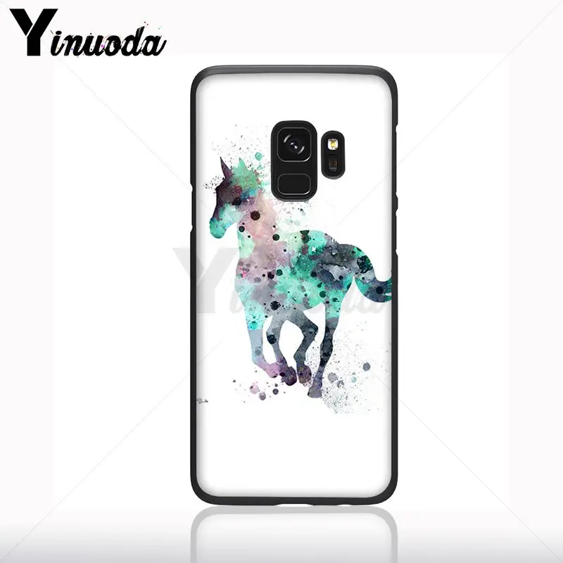 Coque untuk Galaxy S9plus Kuda Hewan Hitam Lembut Ponsel Case untuk Samsung Galaxy S10plus S9 S8plus S10e A50 A70 A10 ponsel