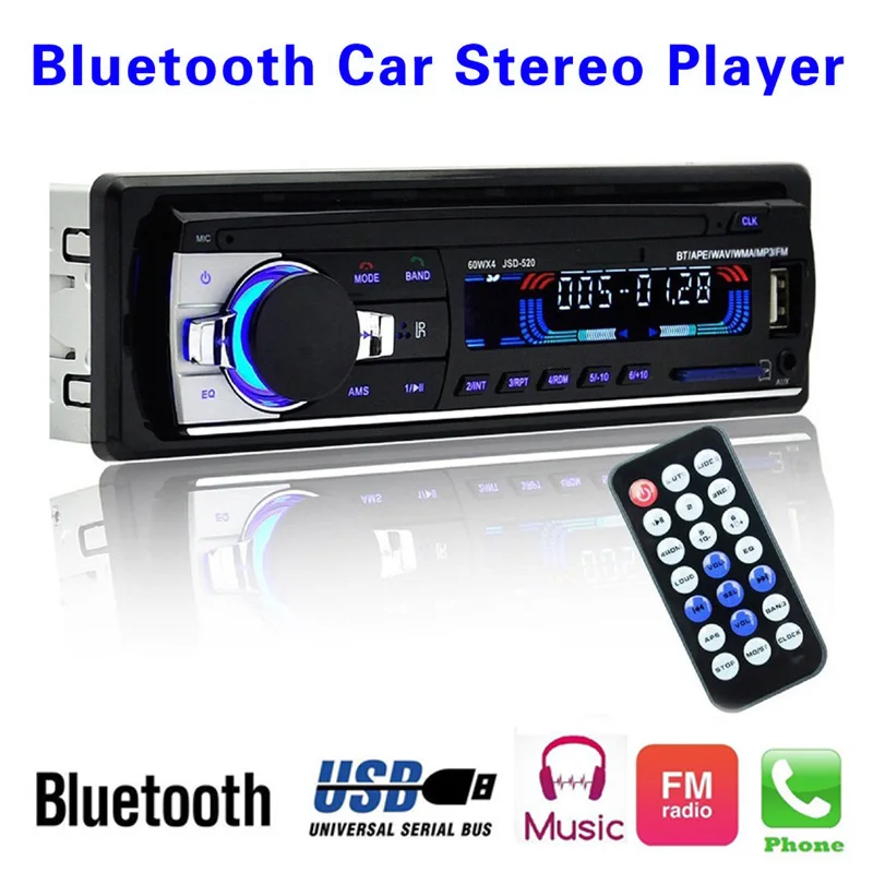 Автомобильный MP3-плеер Bluetooth U диска карты FM радио телефонные звонки в режиме Hands-free набор аксессуаров