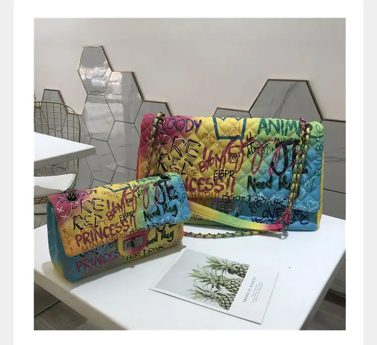 

Luxury designer woman handbags letter print 2019 brand new ladies big small chain shoulder X064 plaid handbags bolsa feminina