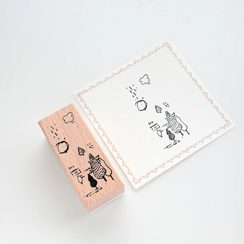 Магазин AngelHere 1 шт. винтажные деревянные резиновые штамп лесные птицы остров марки для DIY скрапбукинга Канцтовары офисный школьный принадлежности - Цвет: Komori