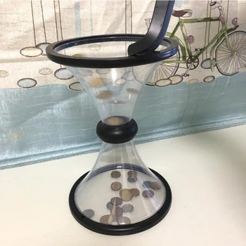 

Funnel Shape Piggy Bank Transparent Pressure Vortex Coin Piggy Bank Gravity Circling Saving Box Vortex Bank Gift Desk Decoration