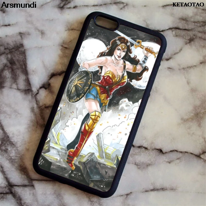 KETAOTAO Super DC Comics Heroes Wonder Woman Logo Phone Cases for iPhone 5S 6 6S 7 8 X Case Soft TPU Rubber Silicone |