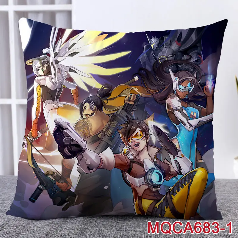 45X45 см аниме игра Overwatch наволочка OW dva Mercy Mei Hanzo Genji Reaper Dakimakura Чехол 3D двухсторонний принт наволочка - Цвет: 21