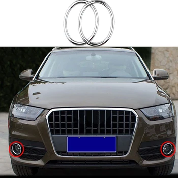 

ABS Chrome Front Fog Lights Protection Cover Sticker for Audi Q3 2011-2017 Car Fog Lamps Cover Auto Accessories