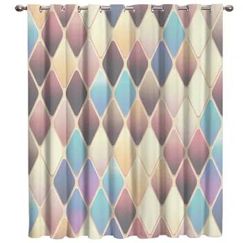 

Nordic Ethnic Lattice Geometric Stripe Window Treatments Curtains Valance Curtain Lights Bathroom Bedroom Decor Curtain