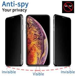50 шт последняя Защита экрана для iPhone11 Pro/iPhone XS, анти шпионы Закаленное стекло пленка, 5,8 дюймов, 1 упаковка
