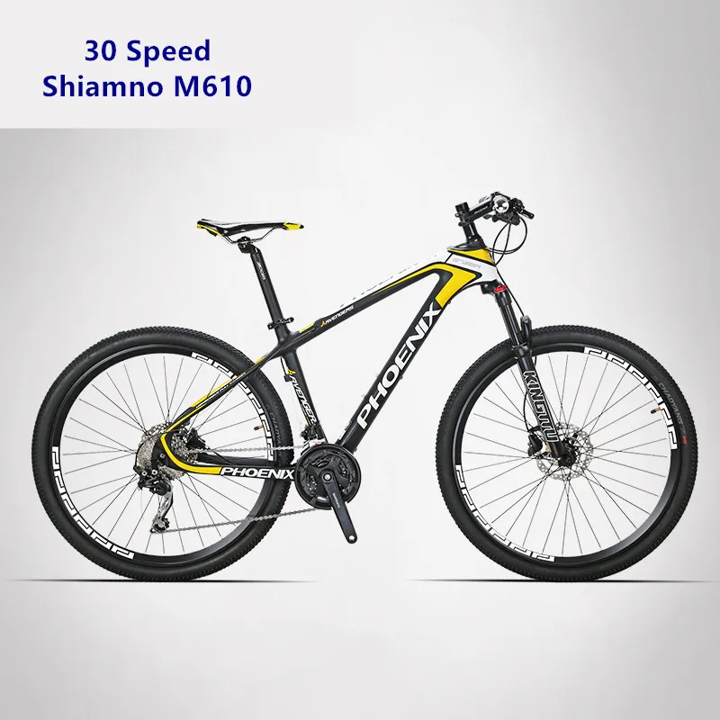 Бренд горный велосипед карбоновая рама 27,5 дюймов колеса гидравлический дисковый тормоз M370/M610 сдвиг 27/30 скорость MTB велосипеда - Цвет: 30 Speed yellow